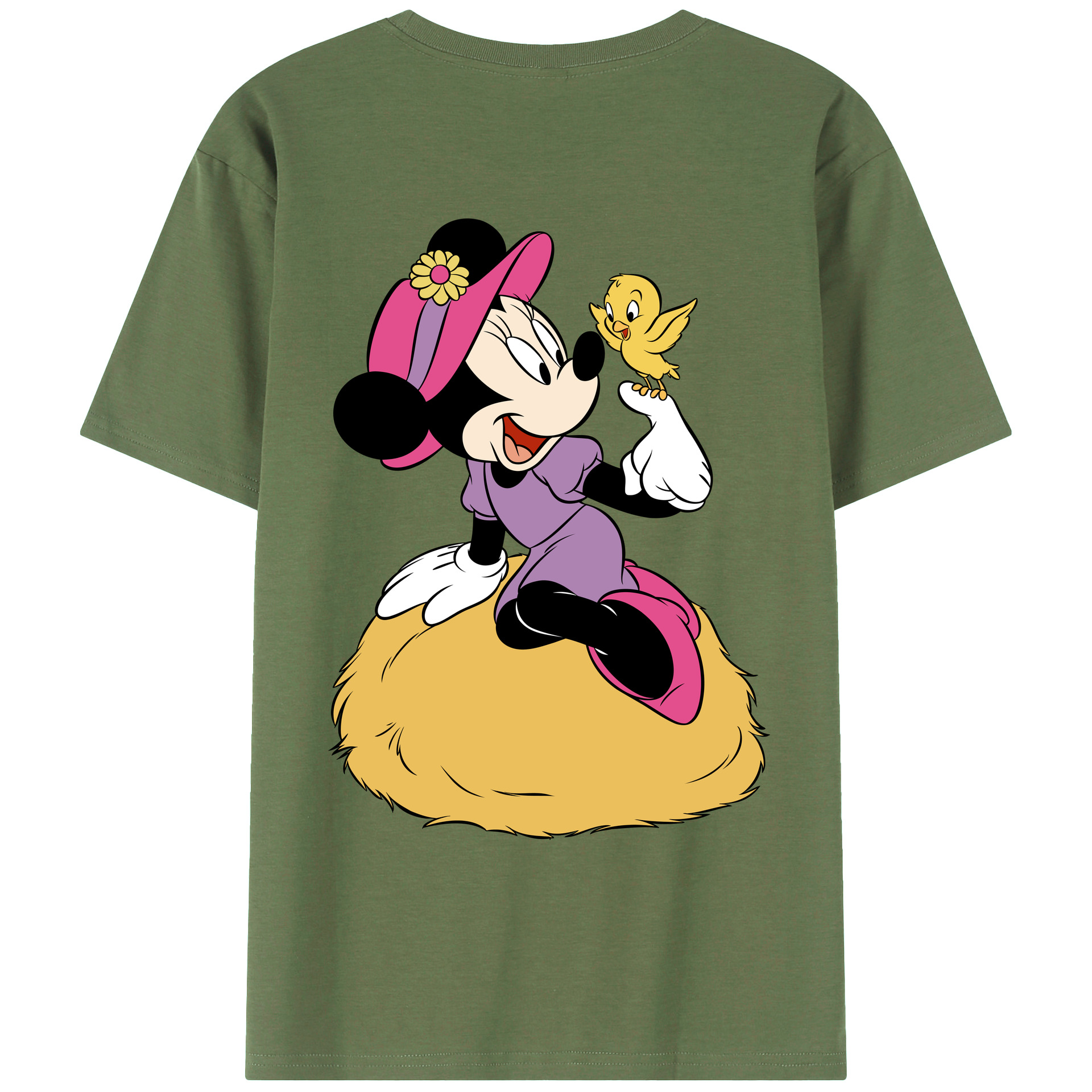 ミッキーマウス Mickey Mouse 綿100％ メンズ半袖Tシャツ（バックプリント） 通気性